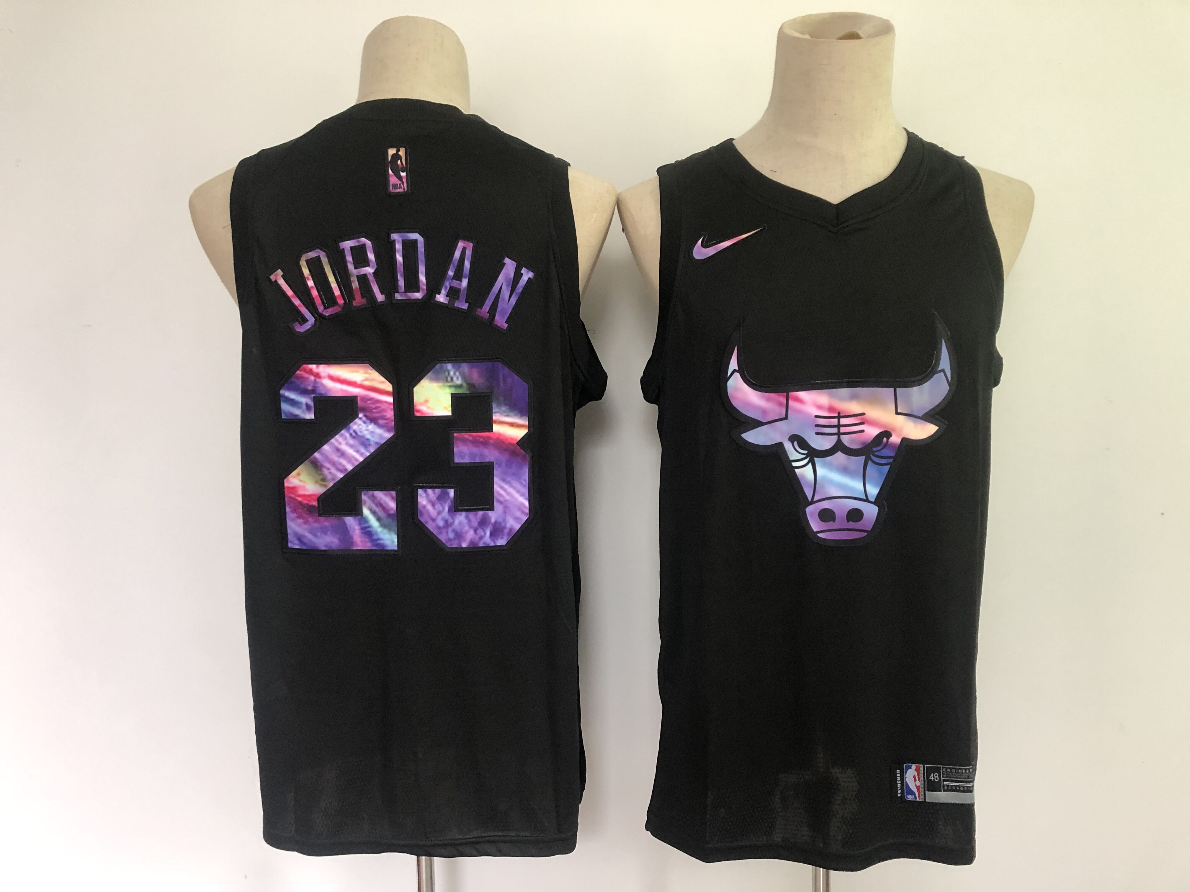 Men Chicago Bulls #23 Jordan Black Nike Limited Rainbow version 2021 NBA Jerseys